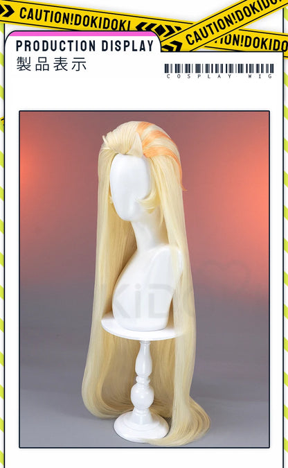 IN STOCK Vaggie Cherry Boom Lillth Morningstar Wig Anime DokiDoki 100cm Long Hair Lillth Cosplay Pre Crimped Wig Free Cap