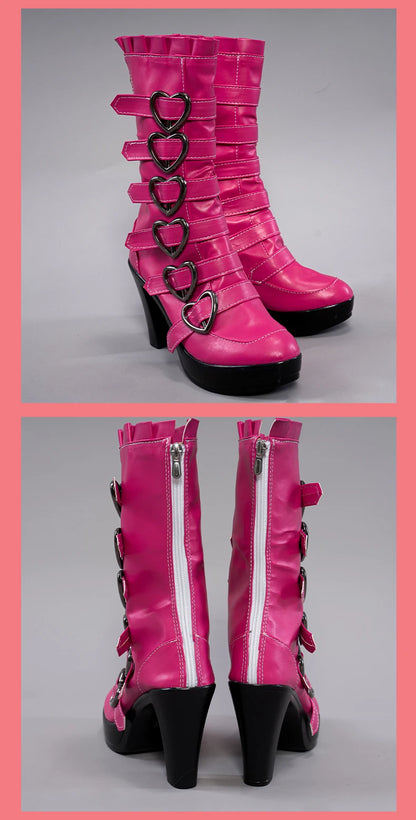 UWOWO Draculauraa Cosplay Boots Shoes Vampiree Spiderwebb Cape Berett Gothicc Dress Cosplay Shoes Boots