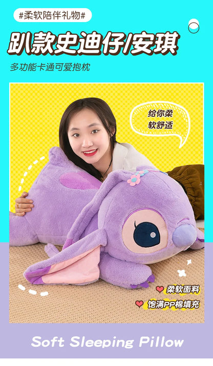 80cm Big Size Disney Lilo & Stitch Cartoon Anime Plush Stuffed Doll Room Kawai Plushies Pillow Ornaments Children's Holiday Gift