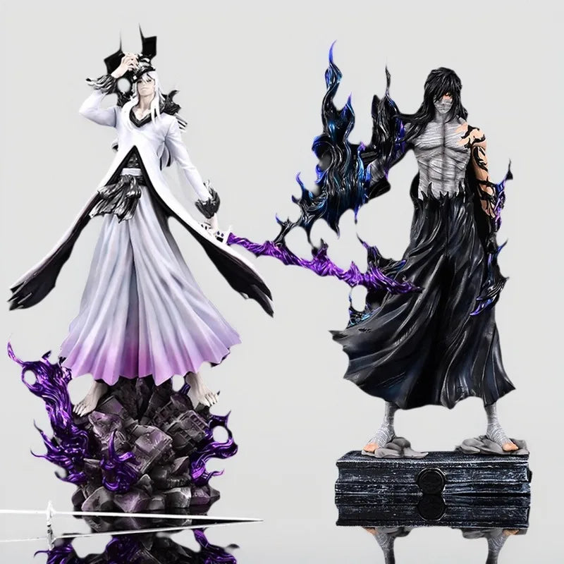 31-33cm Bleach Ichigo Figure Hollow White Horned & Mugetsu Form PVC Anime Peripheral Desktop Decor Collectible Statue Fan Gift
