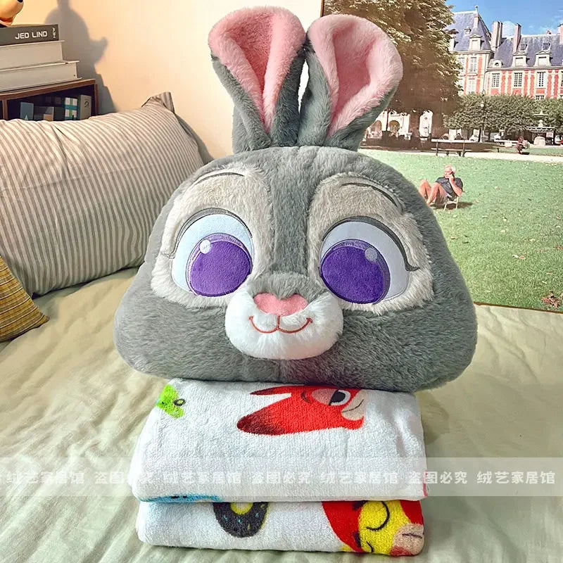 Cartoon Animal Zootopia Cushion Blanket Comfortable Soft Bed Back Cushion Nick Judy Fox Rabbit Leopard Cushion Blanket Car Gift