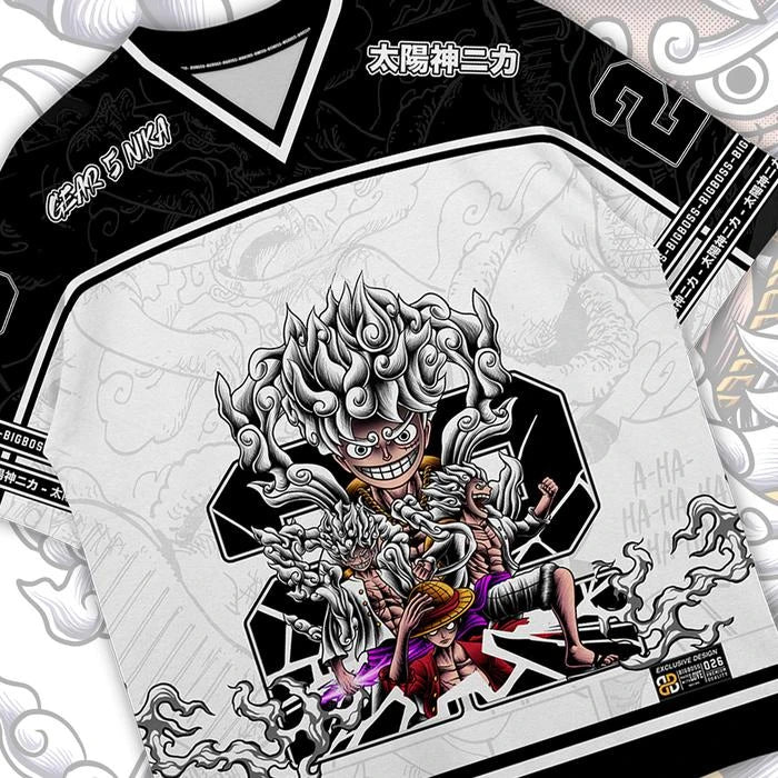 22 Jersey One Piece Luffy Gear 5 Anime Korean Style Kpop Baseball Hockey T-shirt Fashion Streetwear Anime Daily Unisex Tops Tees