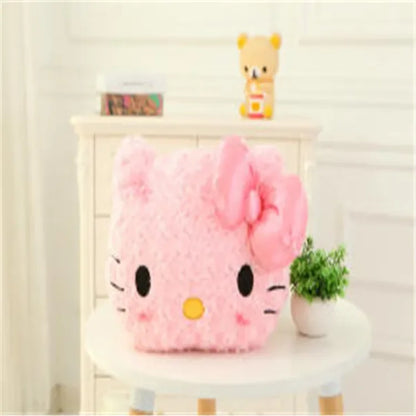 Aoger Kawaii Hello Kitty Rose Velvet Plush Melody Pillow Plushie Toy Soft Pillow Decorative Doll Bedding Kids Birthday Gift