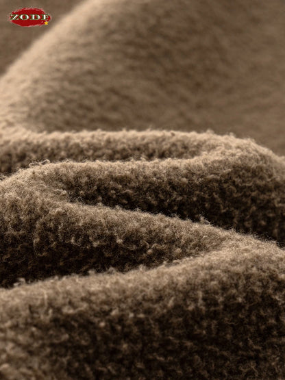 ZODF Autumn Winter Monkey Washed Fleece Hoodies For Men Unisex Basic 360gsm Warm Knitted Hooded Pullovers Coats HY0903