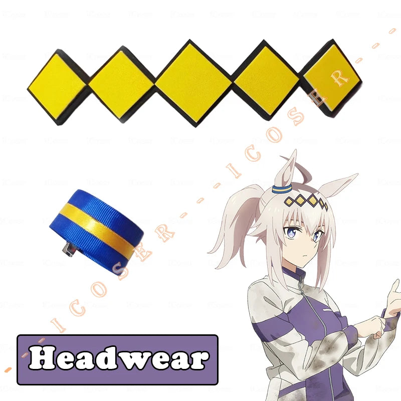 Anime Uma Musume Cinderella Gray Oguri Cap Cosplay Costume Wig Sportswear Headwear Tail Halloween Party for Women Girls Carnival