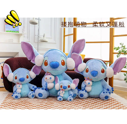60/80/100cm Super Big Size Stitch Winter Disney Kawaii Anime Plush Stuffed Doll Cartoon Plushies Children's Pillow Holiday Gift