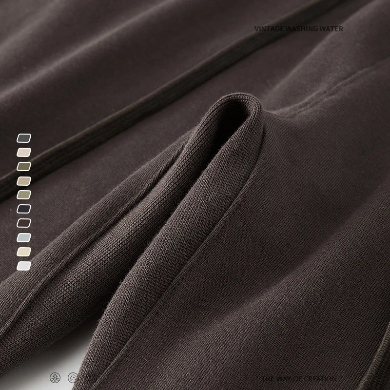 ZODF New 2025 Autumn Men's 445GSM Sweatpants Unisex High Street Soft Knitted Straight Pants Brand Streetwears Tracksuits HY0382