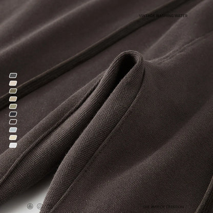 ZODF New 2025 Autumn Men's 445GSM Sweatpants Unisex High Street Soft Knitted Straight Pants Brand Streetwears Tracksuits HY0382