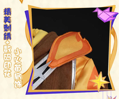 Genshin Impact Bennett Cosplay Costume Wig Uniform Adventures in Blazing Hue New Skin 3D Accessories Halloween Party Women Men