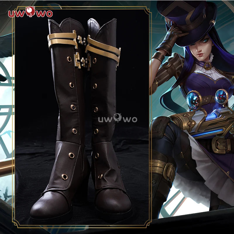 LAST BATCH UWOWO Caitlyn  Cosplay Game LOL: Caitlyn Sheriff of Piltover Cosplay Costume With Hat Halloween Costume