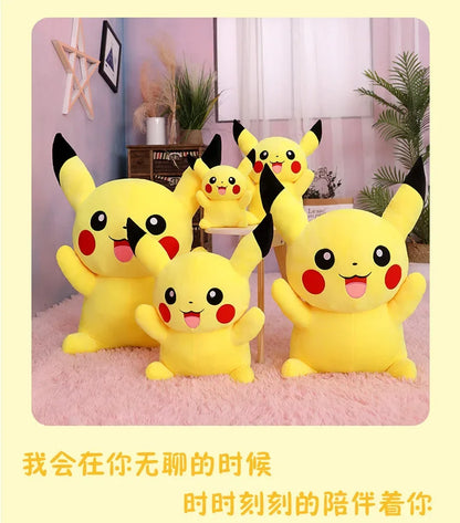 25/45/55/65CM Pokemon Pikachu Plush Doll Japanese Cartoon Animal Stuffed Children's Pikachu  Ornament Cushion Plushies Gift