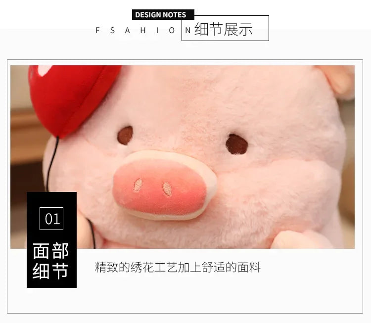 New 30-55cm Cute Cartoon Angel Pig Plush Toys Lovely Fat Piggy Stuffed Doll Red Heart for Girls Lovers Valentine's Day Gifts