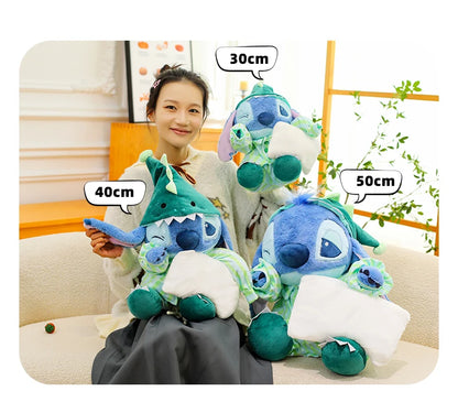 New 50cm Disney Cartoon Dinosaur Pajamas Stitch Plush Toy Body Pillow Cushion Sleeping Doll Room Decoration Toy Birthday Present