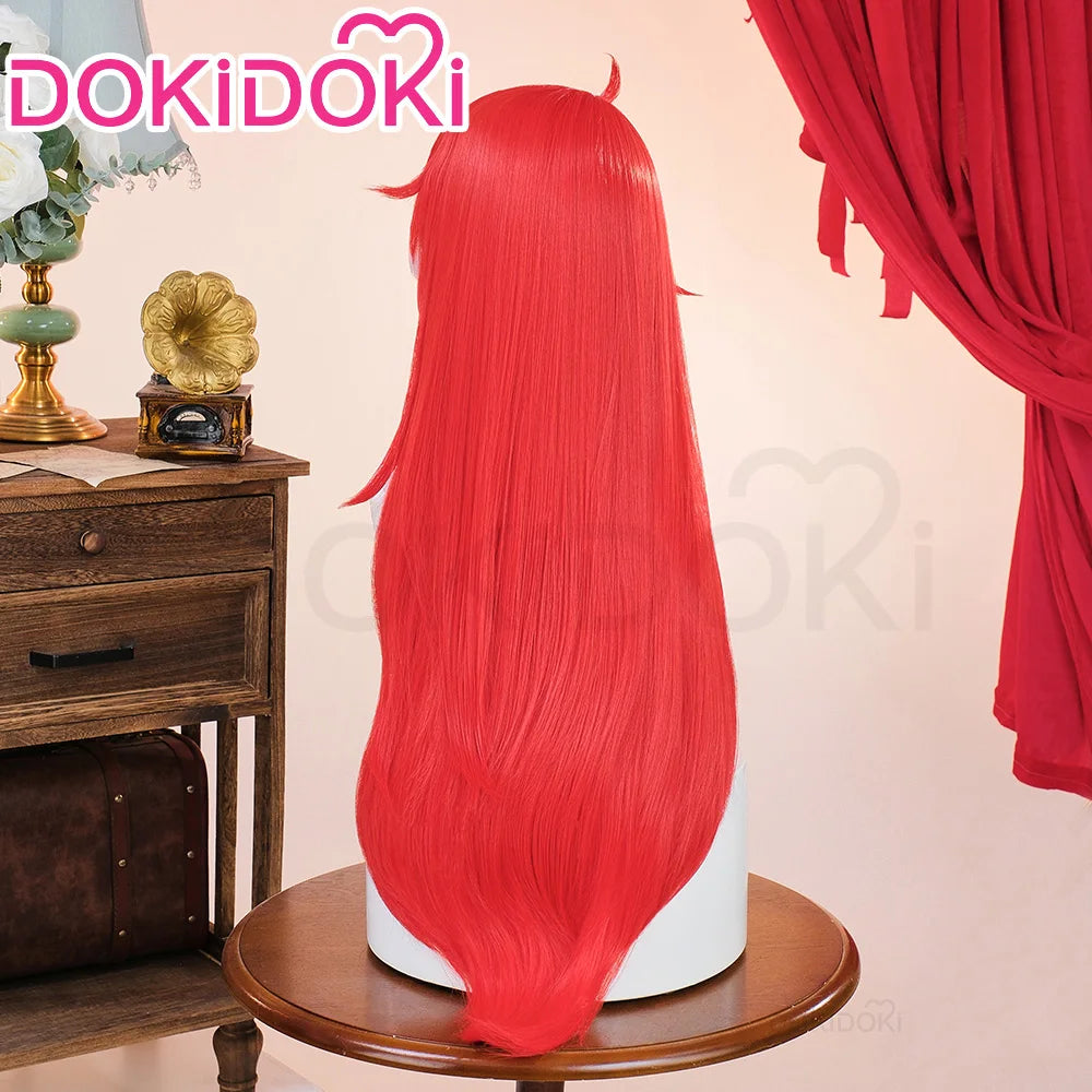IN STOCK Argenti Wig Cosplay Game Honkai: Star Rail Cosplay DokiDoki Argenti Cosplay Ear Clip Men Red Long Hair Free Wig Cap
