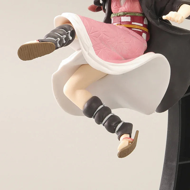 12CM Anime Demon Slayer Kamado Nezuko Fighting Stance Kick Model Toy Gift Collection For Kids PVC Aciton Figure