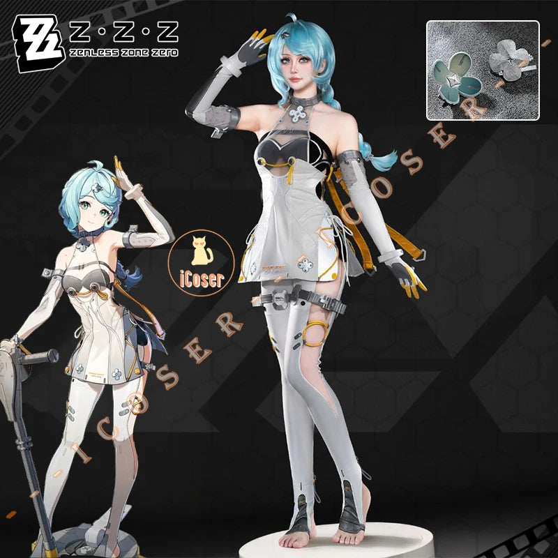 Zenless Zone Zero Seed Cosplay Costume Wig Uniform Headwear Game Outfit Obol Squad Halloween Party for Women Girls Carnival Prop