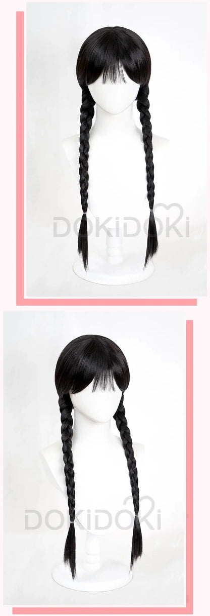 IN STOCK Wednesdayy Agnes Enidd Morticiaa Wig Anime DokiDoki Women Halloween Cosplay Long Hair High Heat Resistant Free Wig Cap