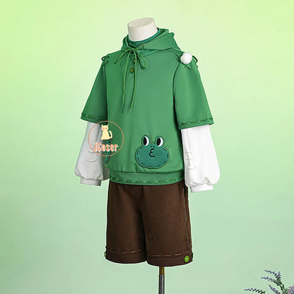 Identity V Fire Investigator LEONARD Cosplay Costume Wig Green Uniform Hat Florian Brand Halloween Party for Women Men Carnival