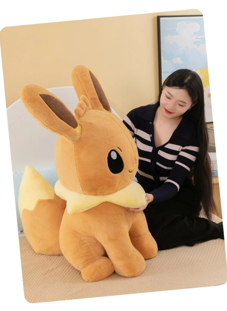 45/55/75CM Big Size Pokemon Eevee Plushies Kawaii Cartoon Anime Plush Soft Pillow Doll Stuffed Plushies Ornament Children's Gift