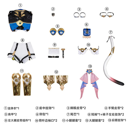 Honkai Star Rail Cipher Cosplay Costume Wig Uniform Jumpsuit Cifera Leggings Tail Props Halloween Party for Women Girls Carnival