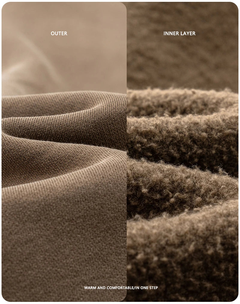 ZODF Autumn Winter Monkey Washed Fleece Hoodies For Men Unisex Basic 360gsm Warm Knitted Hooded Pullovers Coats HY0903