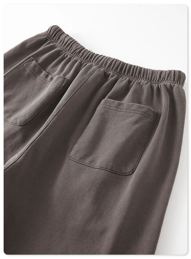 ZODF 2023 Spring Men 380gsm Washed Cotton Pants American Retro Unisex Loose Edge Oversized Straight Trousers Streetwears HY0537