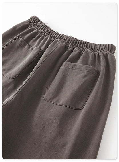 ZODF 2023 Spring Men 380gsm Washed Cotton Pants American Retro Unisex Loose Edge Oversized Straight Trousers Streetwears HY0537