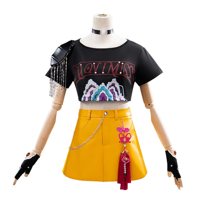 【Last Batch】IN STOCK Miraa Cosplay Costume Cosplay【S-3XL】DokiDoki-N Women Halloween Costume Black Yellow Suits Plus Si