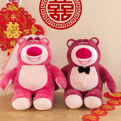 New 40-80cm Large Size Kawaii Strawberry Bear Series Plush Toy Pillow Doll Wedding Interior Accessories Couple Gift