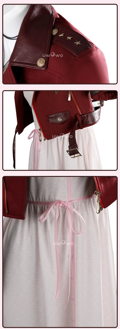 UWOWO Collab Series: FF- 7 Aerithh Cosplay Costume Pink Dress Cosplay Long Dress Halloween Costume