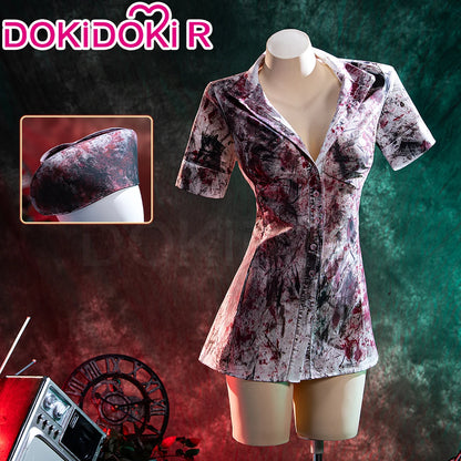 IN STOCK Bubble Head Nurse Cosplay Costume Game Cosplay【XS-3XL】DokiDoki-R Women Halloween Bloody Nurse Dress Mask Plus Siz