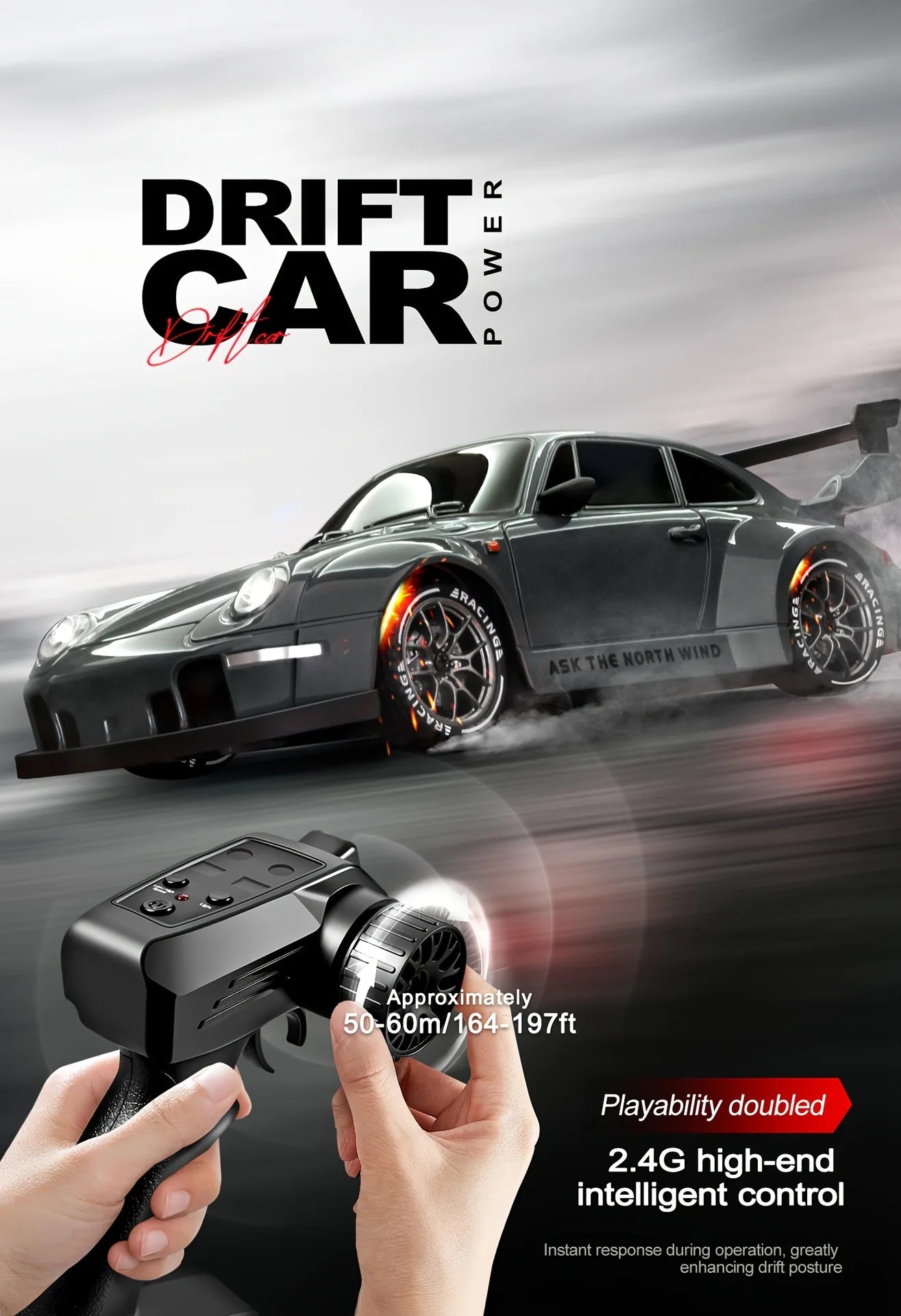 1: 24 Speed Four-wheel Drive RC Drift Remote Control Car 2.4G Remote Control Racing Car Children Electric Toy Christmas Gift