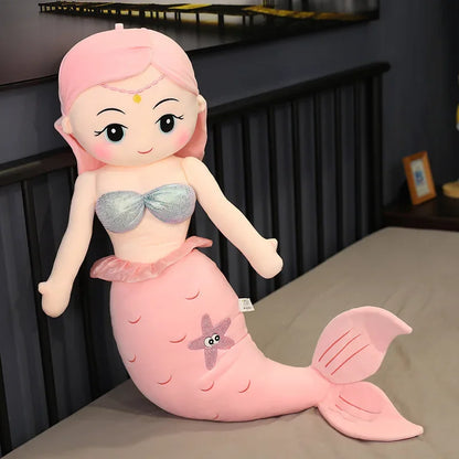 Hot 45-120cm Cartoon Kawaii Gaint Mermaid Plush Doll Pillow Colorful Beautiful Ocean Mermaid Plush Toy for Girls Christmas Gift