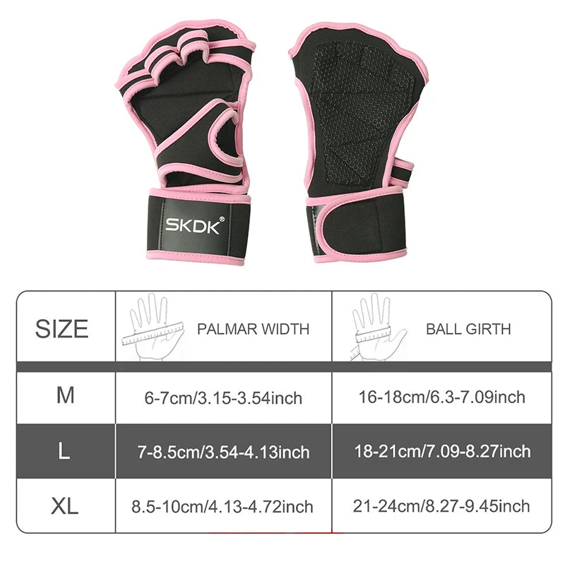 The Codex Women’s Pink Workout Gloves with Wrist Wraps Anti-Slip Silicone Palm Protection for Weight Lifting