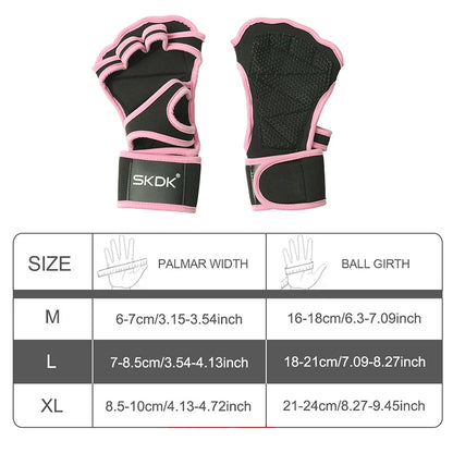 The Codex Women’s Pink Workout Gloves with Wrist Wraps Anti-Slip Silicone Palm Protection for Weight Lifting