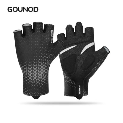 Professional Breathable Anti-Slip Half Finger Gloves for Gym Fitness Cycling and Fishing – Men & Women - gl076-bk / S