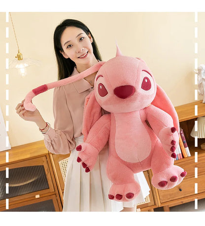 50/70/90cm Super Big Size Stitch Disney Anime Plush Stuffed Doll Angel Decoration Plushies Children Pillow Ornament Holiday Gift