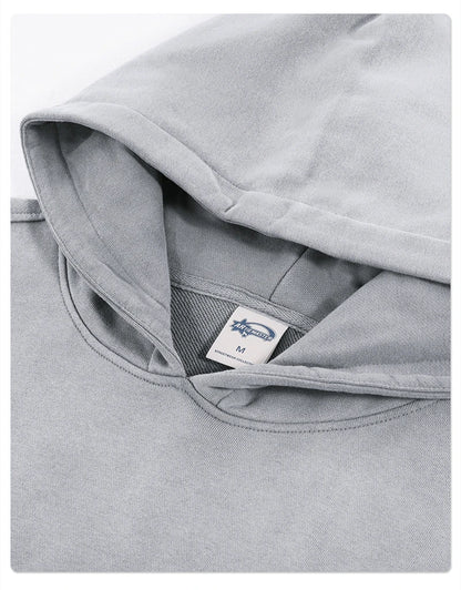 ZODF Summer Autumn Man Washed Sleeveless Hoodies For Men Unisex Loose Edge Distressed 380gsm Cotton Hooded Pullovers HY1097