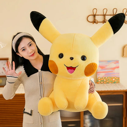 35-70CM Big Size Sitting Pikachu Plush Pokemon Cartoon Anime Peluche Kawaii Ornament Stuffed Animal Children's Toys Gifts