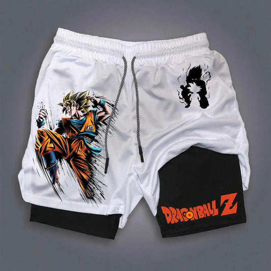 New Anime Dragon Ball Gym Quick Dry Shorts Men Summer Y2k Casual Sports Running Shorts Breathable Mesh Streetwear Fashion Pants
