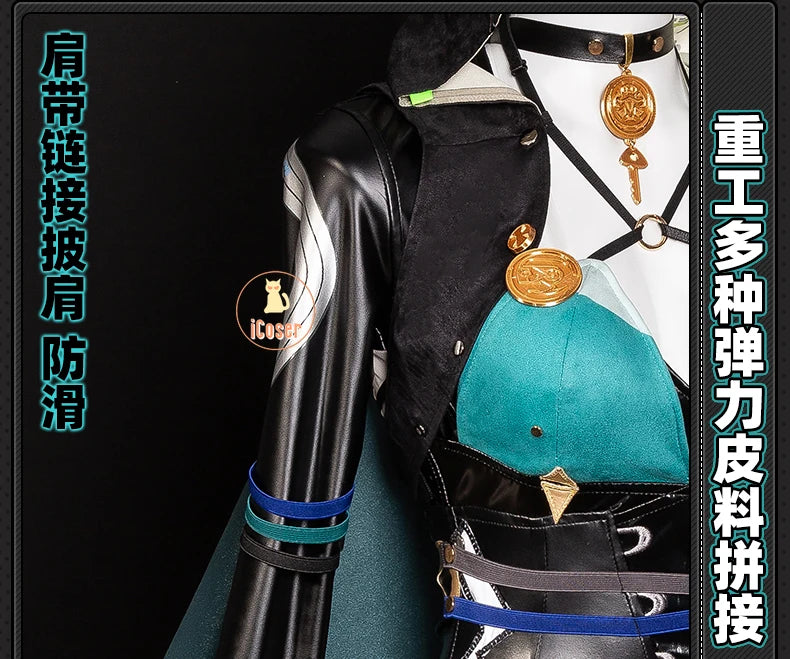 Zenless Zone Zero Lucia Cosplay Costume Wig Uniform Horns Headwear Tail Spook Shack Halloween Party for Women Girls Role Play