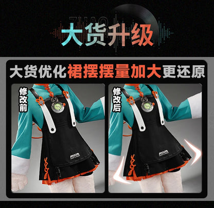 Zenless Zone Zero Zhao Cosplay Costume Wig Dress Uniform Tail Earrings Headwear Rabbit Ear Halloween Party for Women Girls Props