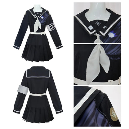 The Hundred Line Kako Tsukumo Cosplay Costume Wig Battle Uniform Skirt Hairband Last Defense Academy Halloween Party for Women