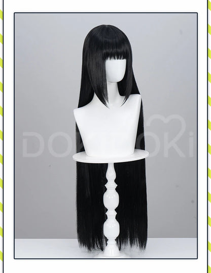 IN STOCK Osaragi Wig Anime Cosplay DokiDoki Women 100cm Black Long Hair Osaragi Cosplay Free Wig Cap
