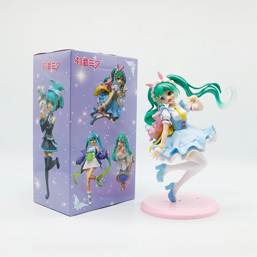 20cm/7.87in Hatsune Miku Anime Figure Kawaii Fairy Tales Miku Action Figure Lollipop Girl Figurine PVC Collection Model Doll Toy