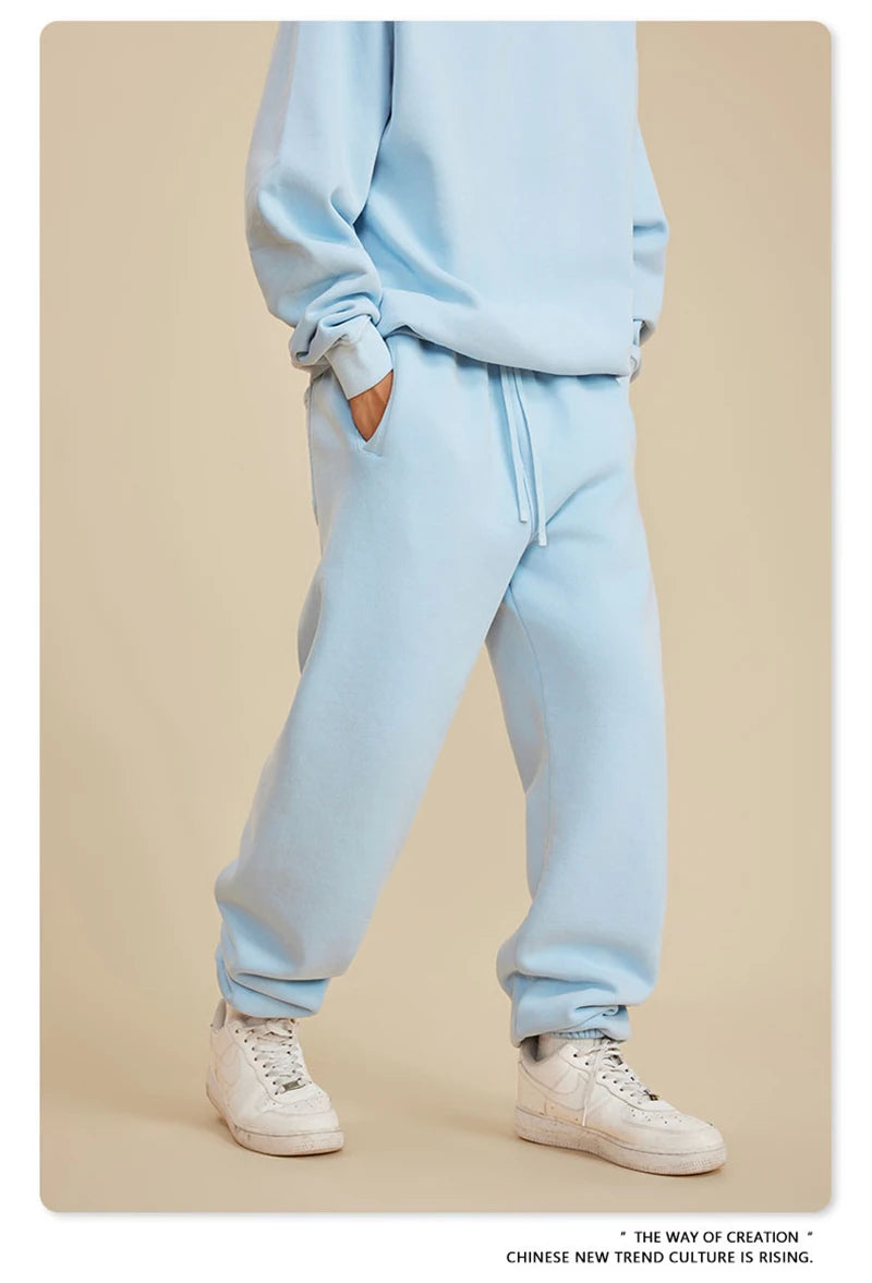 ZODF 2025 Autumn Winter Men’s Washed Fleece Sweatpants 355gsm Loose Retro Joggers Streetwear HY0653