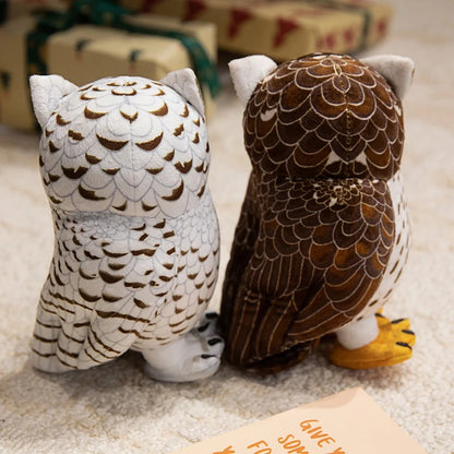 Simulation Owl Plush Toys Soft Stuffed Lifelike Owl Doll Pretty Desktop Pets Funny Children Performance Game Props Birthday Gift