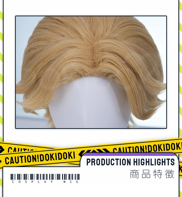 IN STOCK Jimmy Curly Wig Game Mouthwashing Cosplay DokiDoki Men 35cm Short Hair Jimmy Cosplay Free Wig Cap