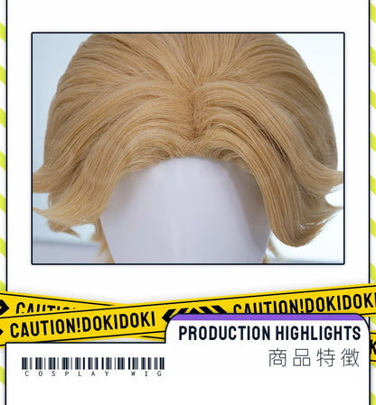 IN STOCK Jimmy Curly Wig Game Mouthwashing Cosplay DokiDoki Men 35cm Short Hair Jimmy Cosplay Free Wig Cap