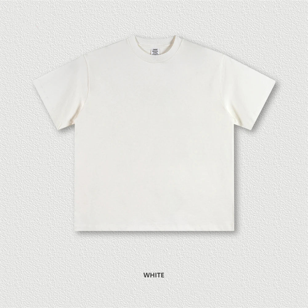 ZODF 2024 Heavy-Weight 345gsm Basic Solid T-Shirts For Men Unisex Women Summer Loose 100% Cotton T Shirt Brand Clothes HY0771